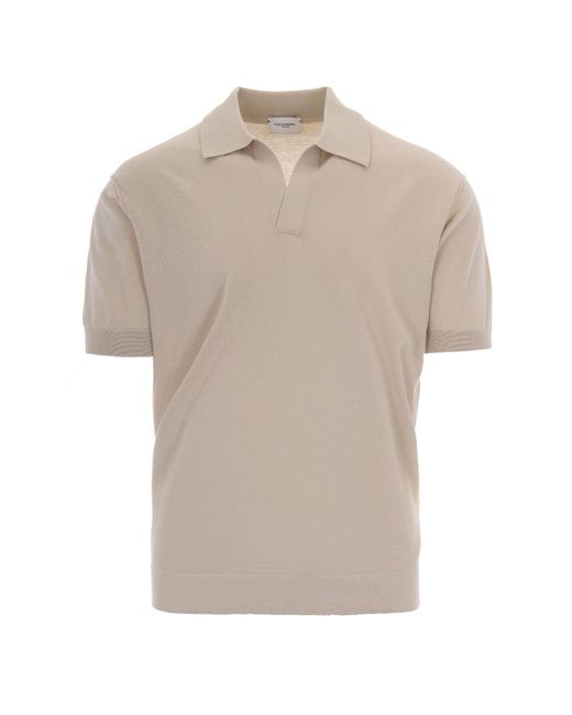 Paolo Pecora White Knit Polo for men