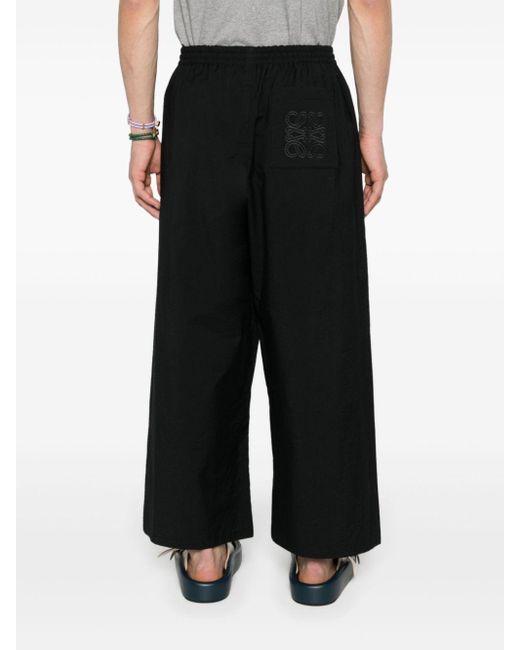 Loewe-Paulas Ibiza Black Cotton Blend Cropped Trousers for men