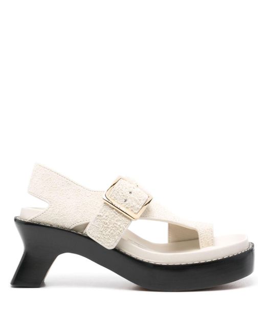 Loewe White Ease Leather Sandals