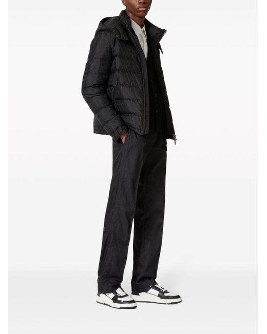 Valentino Black Down Jacket With Logo for men
