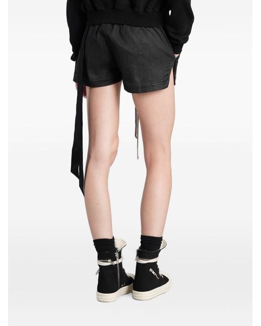 Rick Owens Black Denim Shorts