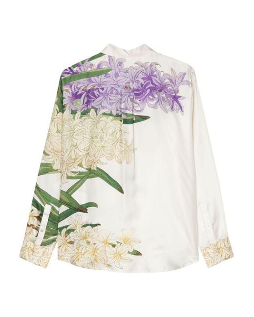 Pierre Louis Mascia White Printed Silk Shirt