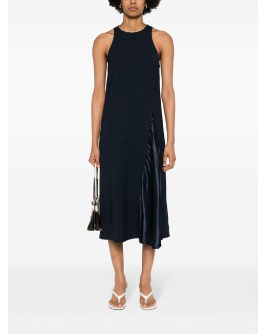Erika Cavallini Semi Couture Blue Cady-texture Midi Dress