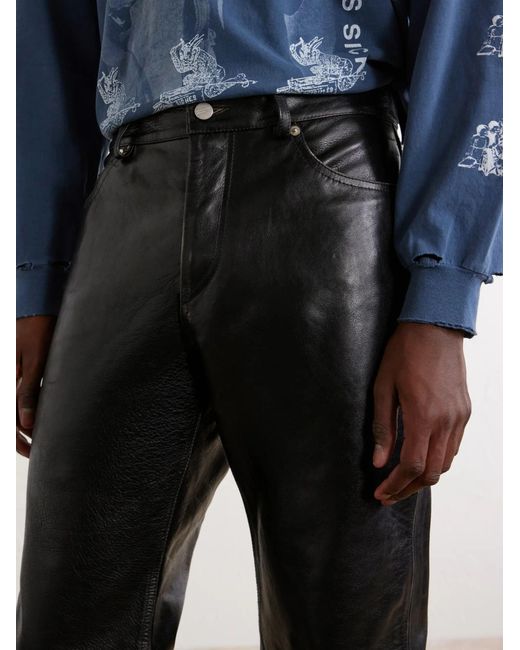 Enfants Riches Deprimes Black Leather Trousers for men