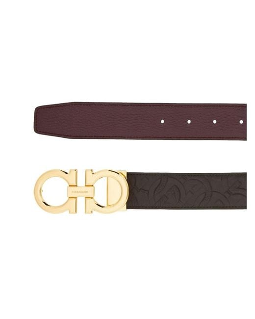 Ferragamo White Reversible Belt for men