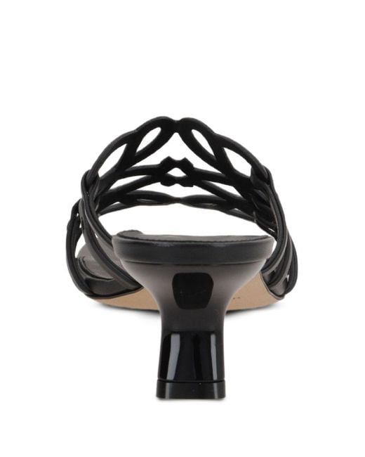 Loewe Black Petal Anagram Leather Sandals