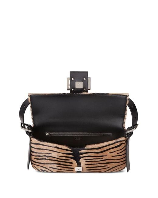 Fendi Metallic Baguette Leather Shoulder Bag