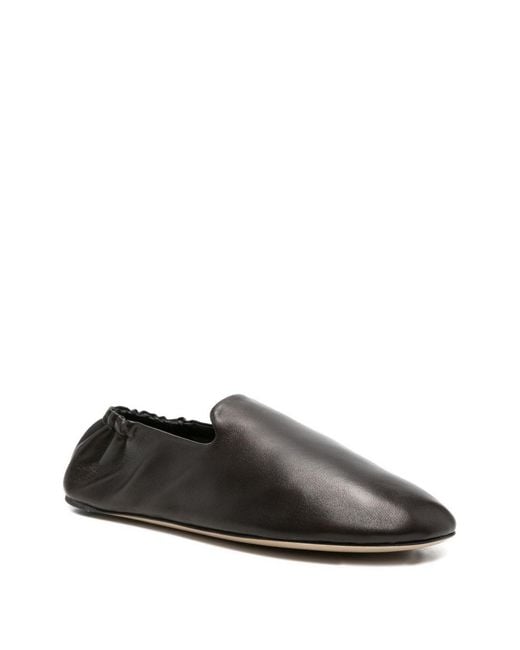The Row Black Casa Leather Loafers