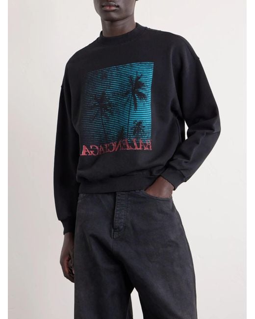 Balenciaga Blue Printed Sweatshirt for men