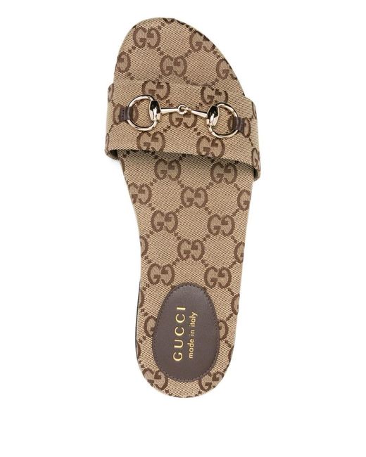 Gucci Natural Horsebit Sliders