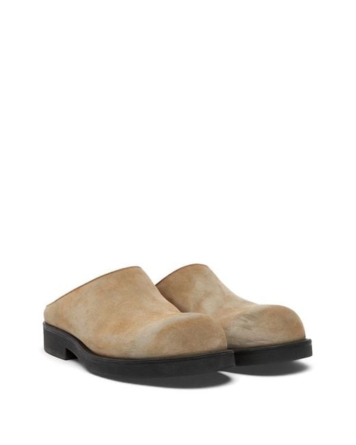 MM6 by Maison Margiela White Suede Leather Slippers for men