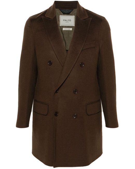 Paltò Brown Double-breasted Coat for men
