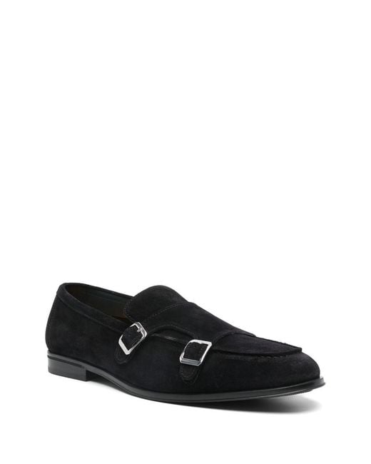 Doucal's Black Moccasin With Buckles for men