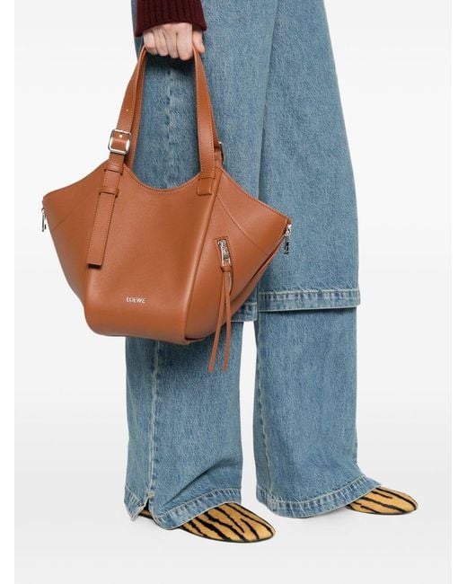 Loewe Blue Hammock Leather Tote Bag