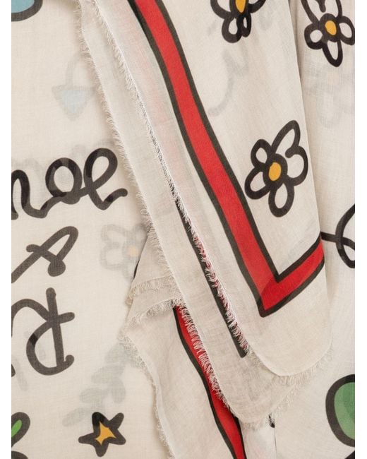 Faliero Sarti White To Be Happy Printed Stole