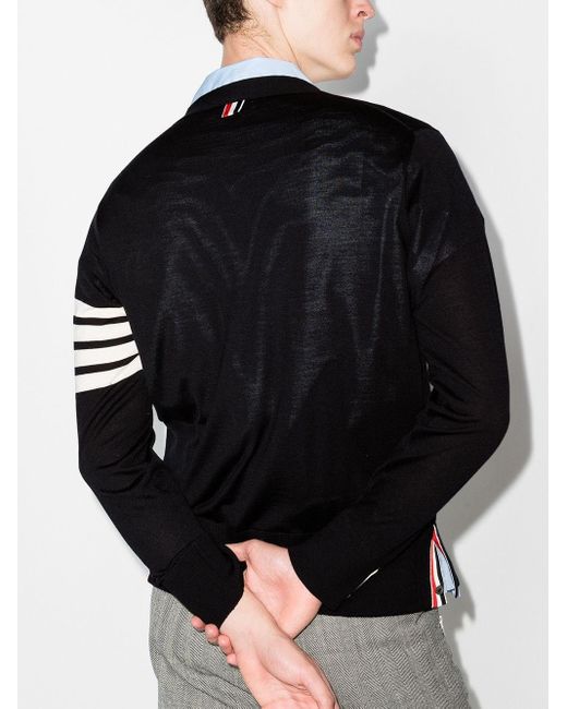 Cardigan 4Bar di Thom Browne in Black da Uomo