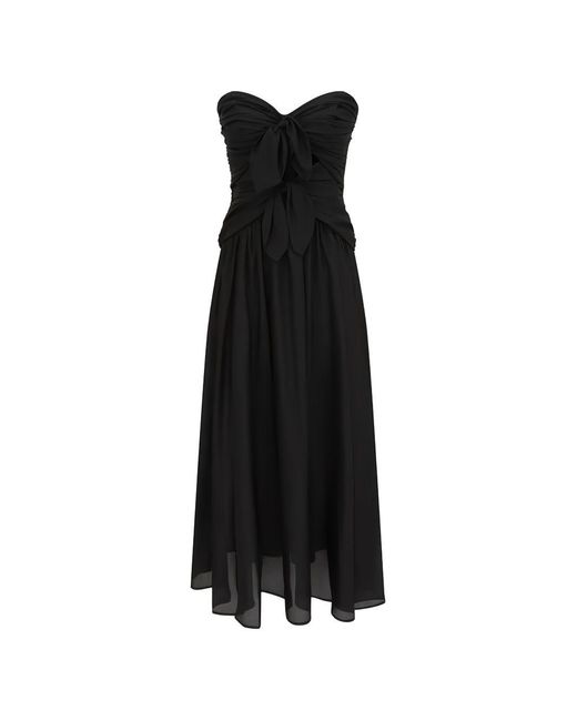 Zimmermann Black Aster Silk Midi Dress