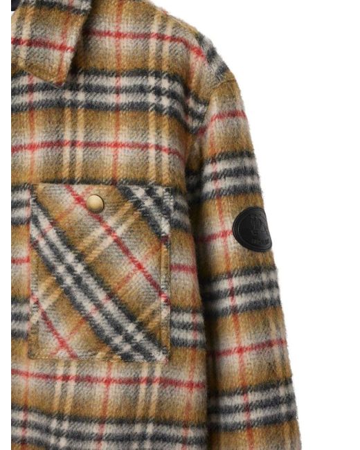 Burberry Brown Check Wool Overshirt for men