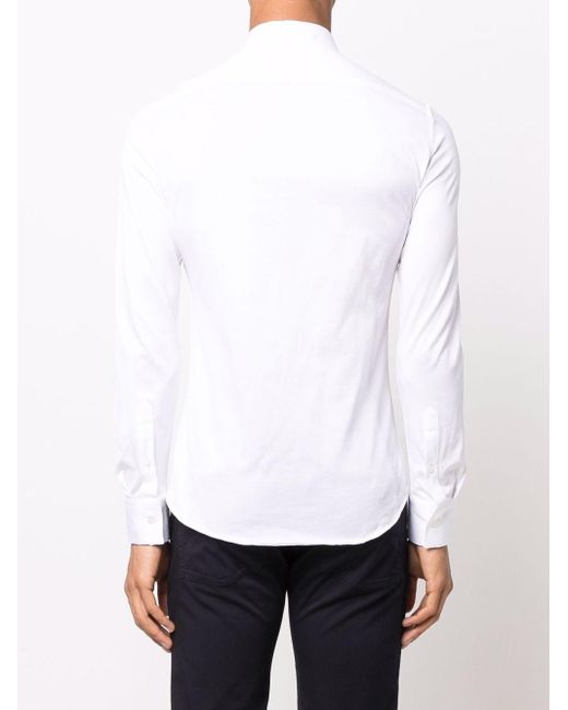 Camicia smoking in popeline di otone con plastron | GIORGIO ARMANI Donna