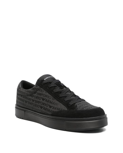 Emporio Armani Black Canvas Sneakers for men