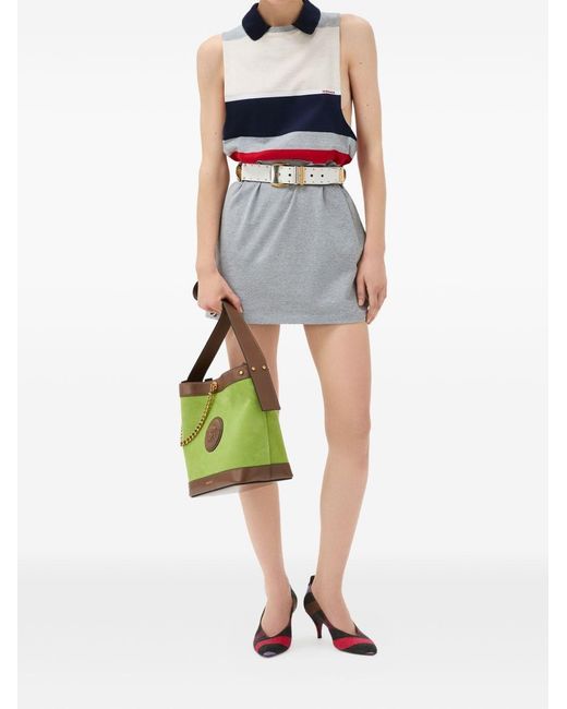 Versace White Striped Mini Dress