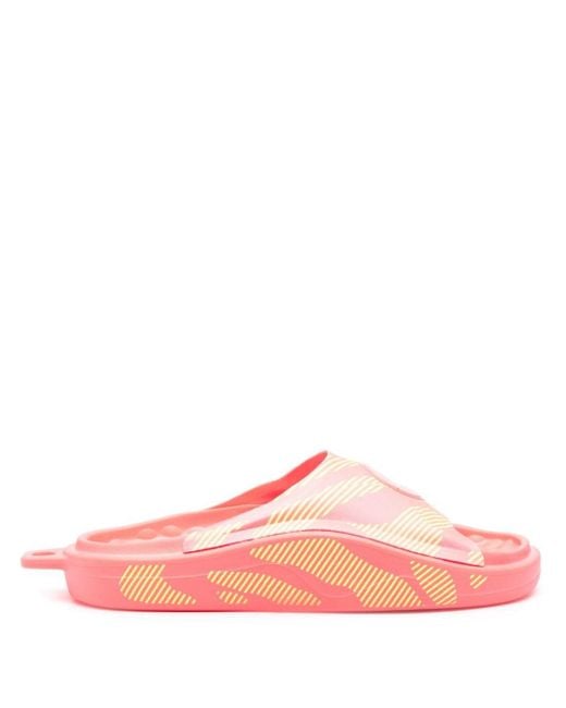 Adidas By Stella McCartney Pink Printed Rubber Slides