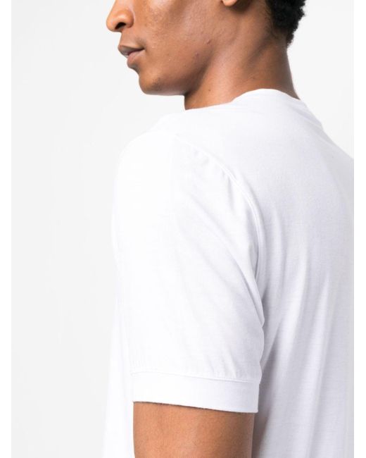 Giorgio Armani White Crew-neck Plain T-shirt for men