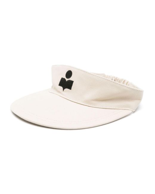 Isabel Marant White Tyry Logo Cotton Visor Hat