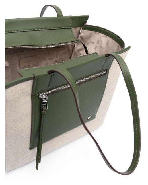 DKNY Green Pax Cotton Shopping Bag