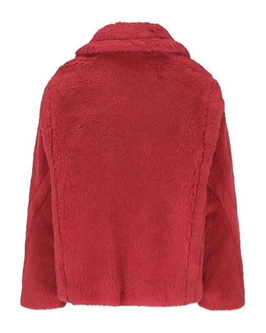 Max Mara Red Teddy Cropped Coat