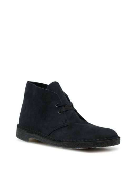 Clarks Black Ankle Boot With Logo for men