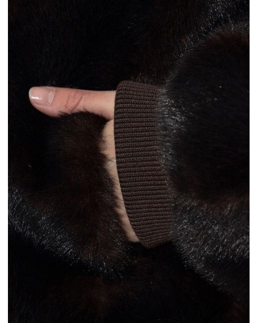 MM6 by Maison Margiela Black Faux Fur Jacket