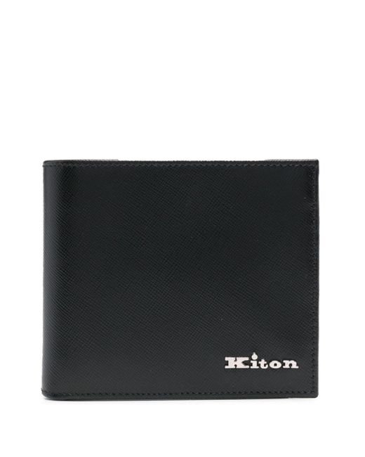Kiton Black Leather Wallet for men