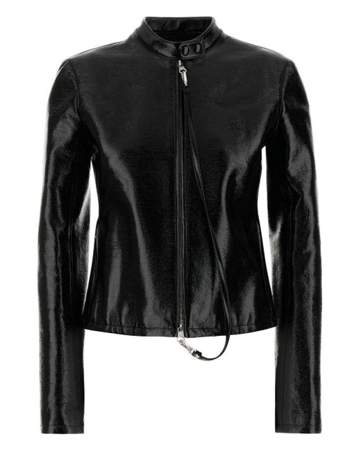 Courreges Black Vinyl Biker Jacket
