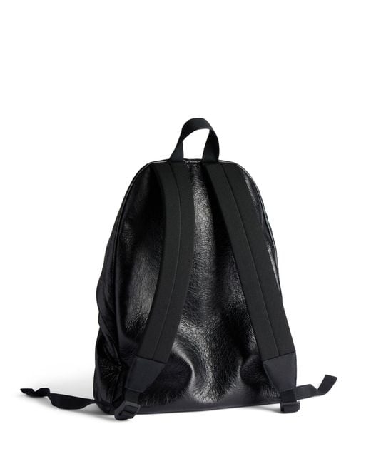 Balenciaga Black Explorer Leather Backpack for men