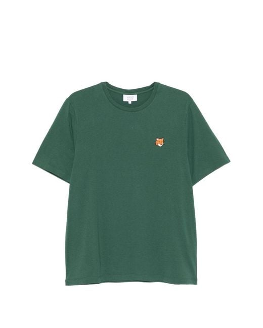 Maison Kitsuné Green Fox Head Cotton T-Shirt for men