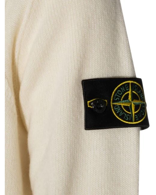 Stone Island Natural Wool Turtleneck Sweater for men