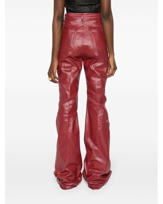 Rick Owens Red Lido Bolan Bootcut Trousers