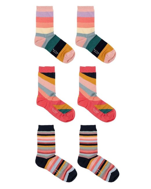 Paul Smith White Swirl-Pattern Socks (Pack Of Three)
