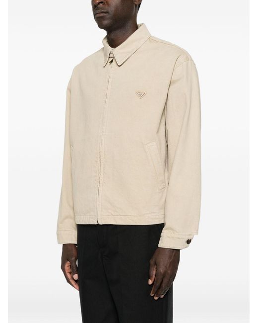 Prada Natural Denim Cotton Blouson Jacket for men