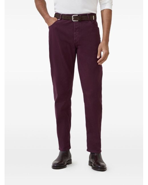 Brunello Cucinelli Cotton Trousers in Purple for Men | Lyst UK