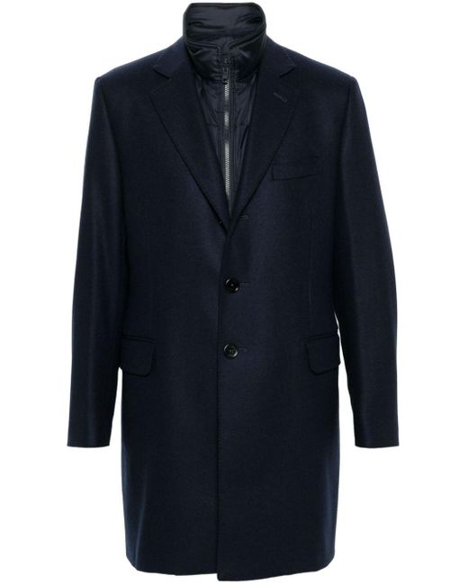 Fay Blue Layered Coat for men