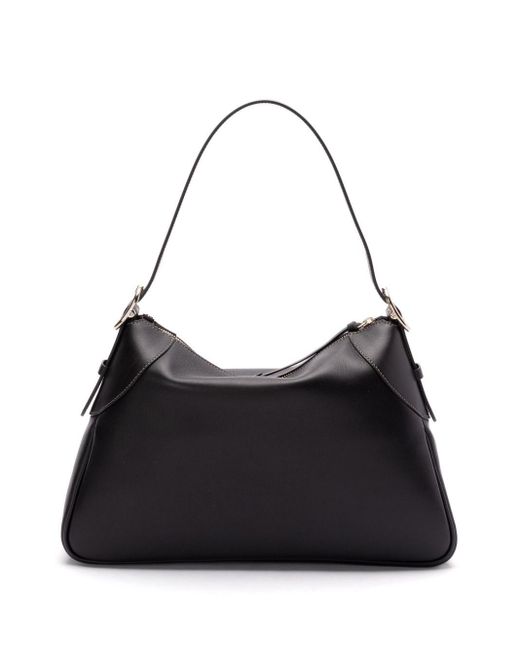 Gucci Black Gg Emblem Large Leather Shoulder Bag