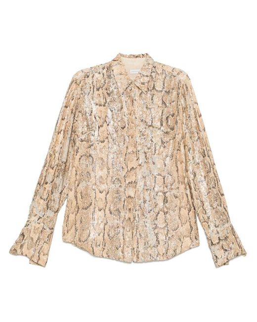 Dries Van Noten Natural 01620-Celina Bis Emb 1482 W.W.Shirt