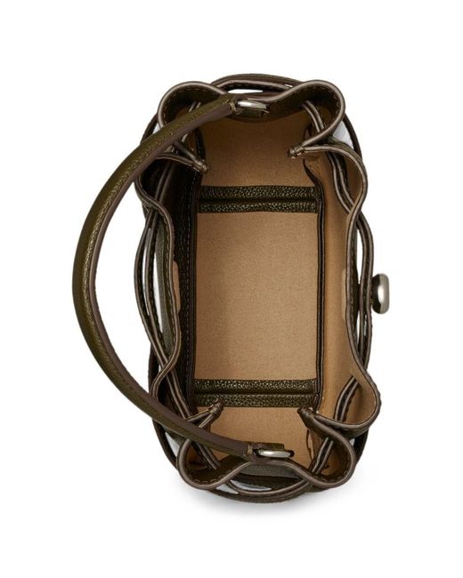 Tory Burch Metallic Romy Mini Leather Bucket Bag