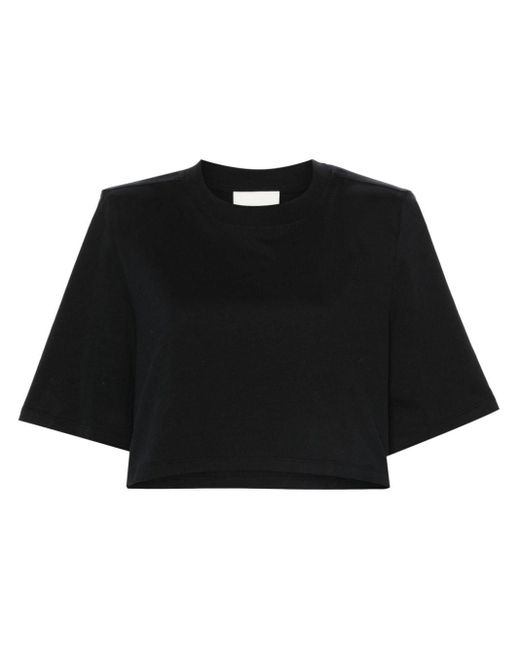 Isabel Marant Black Zaely Cotton Cropped T-Shirt