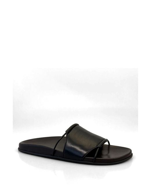 The Row White Vivienne Leather Sandals
