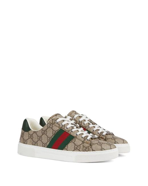 Gucci Green Ace Web Detail Sneakers