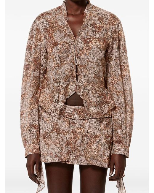 Isabel Marant Yellow Celeny Printed Blouse