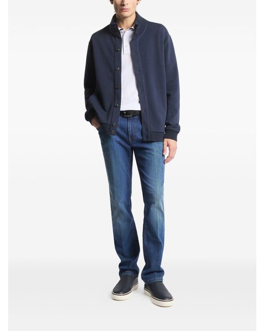 Fay Blue High Collar Jacket for men